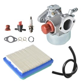 munirater 640025A Carburetor + Air Filter Tune Up Replacement for Tecumseh OHH55 OHH60 OHH65 5HP 5.5HP 6HP 6.5HP OHV HOR Engine Lawn Mower Pressure Washer Snow Thrower