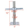 Scaffold 12" Adjustable Leveling Galvanized Screw Jack with Base Plate,