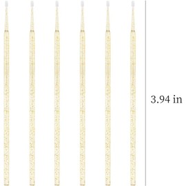 400 Pcs/pack Disposable Micro Brushes Individual Lash Removing Tools Durable Ultrafine Swabs Micro Applicator (Gold)
