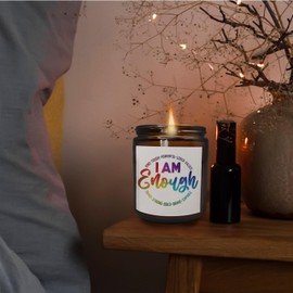 Mancheng-zi Inspirational Scented Candles, I am Enough, Inspirational Gifts for Women Teenage Girls, Encouragement Gifts for Women