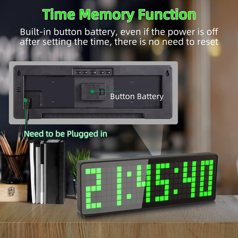 AnExer 13.2'' Gym Timer, Gym Clock, Large LED Digital Wall