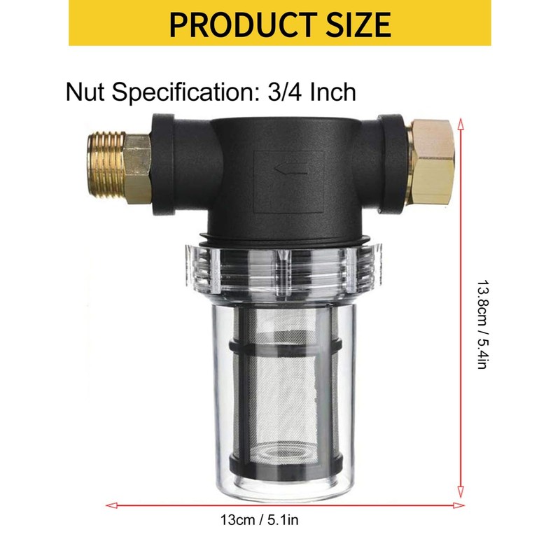 Lausixy Garden Hose Filter for Pressure Washer Inlet Water, Sediment