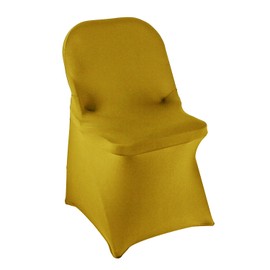 WELMATCH Gold Spandex Folding Chair Covers - 50 PCS Weddding Events Party Decoration Stretch Elastic Chair Covers Good (Gold, 50)