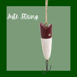 Needzo Antique Styled Fishing Lure Christmas Ornament, Rustic Holiday Tree Decor, Keepsake Gifts for Fishermen, 0.75 x 4 Inches