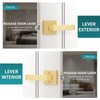 Heittis 3 Pack Heavy Passage Door Handle Keyless Square Brushed