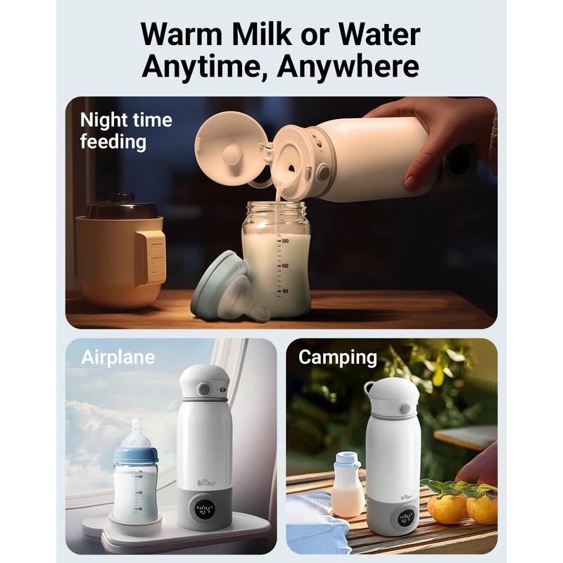 Bear Portable Bottle Warmer for Travel, Milk Warmer for Breastmilk