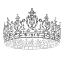 Katutude Baroque Crown, Tiara Crystal Crown, Queen Tiara Crown, Women's Gothic Hair Accessories, Vintage Round Crown for Queen Costume, Wedding, Prom, Birthday, Pageant, Headband