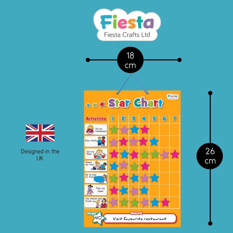 Fiesta Crafts Star Chart (T2388)- Magnetic Activity Board for Kids,