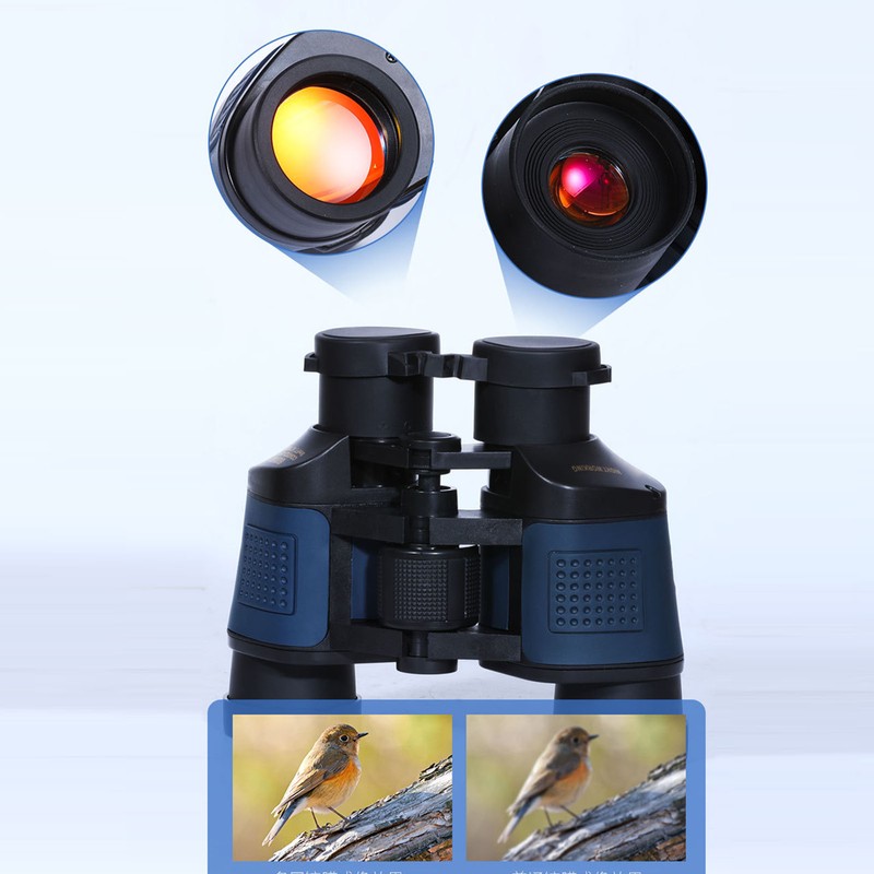 60x60 Binoculars Multilayer Coating High Definition Red Film Binoculars for