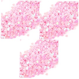 Healvian 3pcs DIY Heart Shaped Nail Art Glitter Shiny Pink Sequin Flakes for Manicure for Nail Art Uv Gel Decorative Glitter