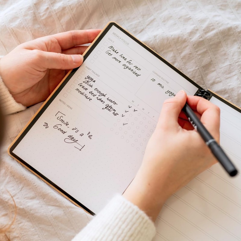 BAMBOOK Do-Book Bamboo Wood Hardcover A5 To-Do List with Monthly,