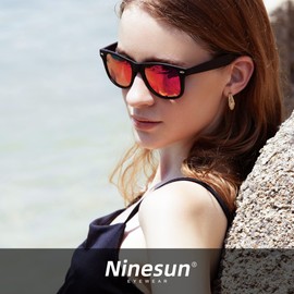 Ninesun Classic Polarised Sunglasses for Men and Women Unisex UV Protection Vintage Outdoor Driving Glasses K630, purple/orange