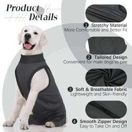 LeLePet Dog Bodysuit After Surgery with Leg, Wound Protection Suit After Surgery Dog Castration Male , Breathable Dog Leak Protection for Hind Legs, Dog Recovery Suit, Post-Operative Dog Recovery