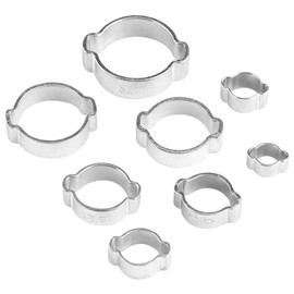 Hose Clamps, Hose Clamp, Hose Attachment, Pack of 10, Galvanised Stainless Steel Two-Ear Hose Clamp, 5-23 mm for Fule Petrol Pipe (13-15 mm)