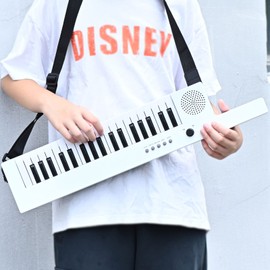 Kids Electric Piano Keyboard 37 keys keytar, Musical Instrument, Mini Electronic Pianos Toy Gifts for Child Beginners (White)