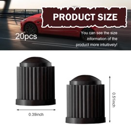 Zikefest 20PCS Tire Valve Stem Caps, Plastic Tyre Air Valve Caps with O Rubber Seal, Dust-proof Airtight Automotive Exterior Accessories, Universal for Car, Motorbike, Trucks, Bike, Bicycle (Black)