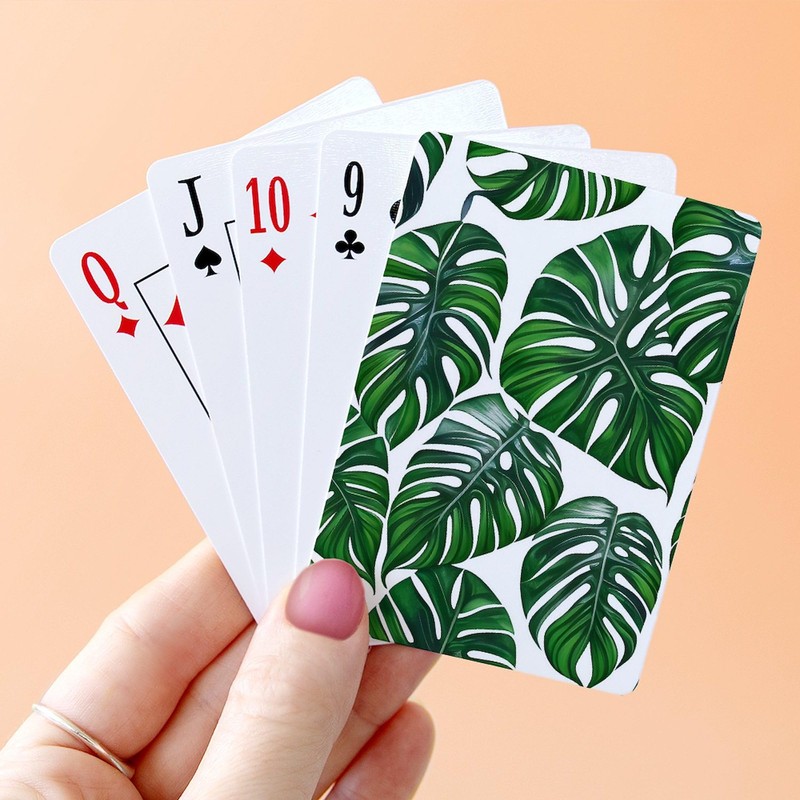 CafePress Monstera Leaves Pattern Standard Size Playing Cards