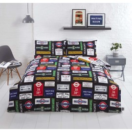 Rapport Home TFL (Transport for London) Signs Duvet Cover Set Single Bedding