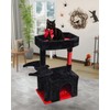 SYANDLVY Gothic Cat Tree with Coffin Bed for Indoor Cats,