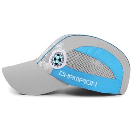 Kids Lightweight Sun Hat Quick Dry Baseball Cap Airy Mesh UV Protection Cover Football Caps Outdoor Sports Hat with Adjustable Buckle Breathable Baseball Cap Boys Age 5-10 Years (Grey Football)