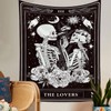 Naykow Skull Tapestries Black and White Skeleton Gothic Grunge Dark