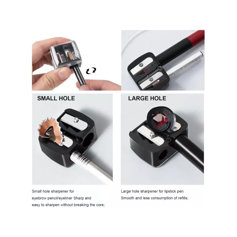 라이너 샤프너 2개 홀 메이크업 펜슬 립 Liner Sharpener 2