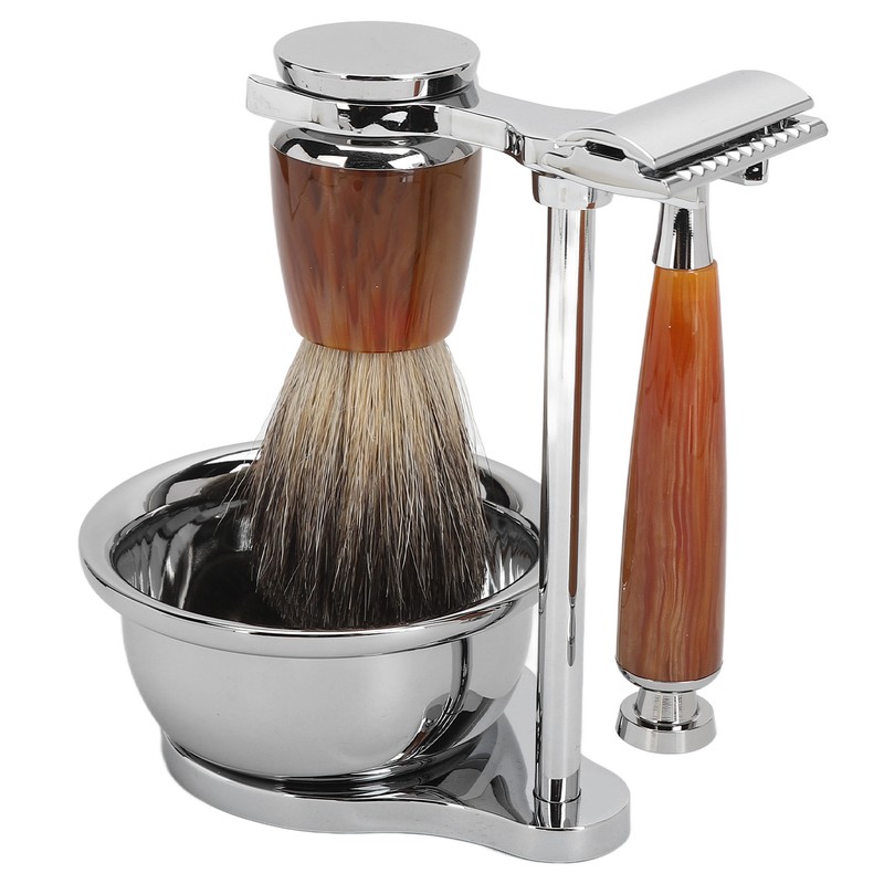 Safety Men Grooming Set Trimming Soap Stand Bowl Beard Brush