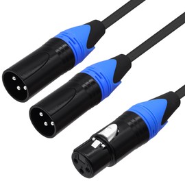 YARCHONN XLR Splitter Audio Y Kabel Adapter Buchse auf dual Stecker XLR ausgewogen Mikrofon Audio Splitter Kabel für Mixer Verstärker Kamera-0.5M / 1.64FT (1 Buchse auf 2 Stecker)