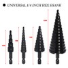 Step Drill Bit Set with 1/4 Inch Hex Shank Nitride