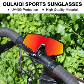 OULAIQI Cycling glasses Baseball Sunglasses，TR90 Frame,UV400 Protection，Men&Women Running Softball Sports Sunglasses