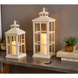 QVC Hotel du Cobb Set of 2 Indoor/Outdoor Metal Lanterns by Dennis Basso - Color: White