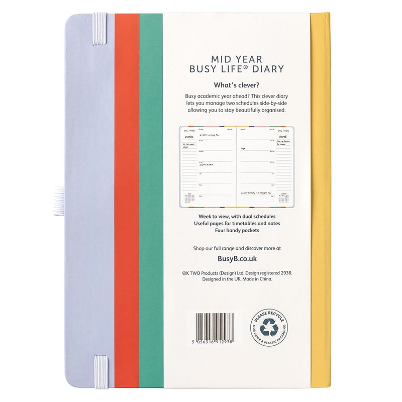 Busy B Diary - A5 Mid-Year Academic Diary - Busy