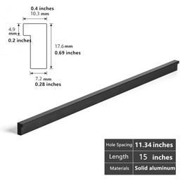 FoeZoe 10 Pack Kitchen Cabinet Pulls - Kitchen Cabinet Handles for Dresser Drawers - L-Shaped Cross Sections (15 inches,Black)