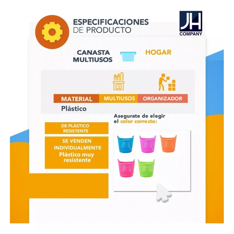 J.H. Company Cesto Organizador De Escritorio Multiusos 4063