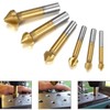 KEWAYO 3 Flute 90 Degree HSS Chamfering Tool Bit Countersink