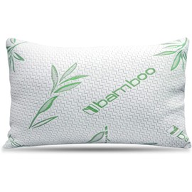 Elif Home Goods King Size Rayon Derived from Bamboo Pillow, Cooling Shredded Memory Foam Bed Pillows Sets for Back, Stomach, Side Sleepers, Adjustable Soft Firm, Washable Cover, King (Pack of 1)