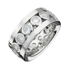 Esprit Sterling Silver Patient Ring, White zirconia