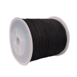 Paybous 1mm x 100 Yards Nylon Cord, Braided Thread Trim String Thread for Chinese Knotting Necklaces Jewelry Making Macramé Beading Bracelets Pendant and Craft 100 Yards (Black)