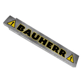 Builder with Warning Symbol Wooden Ruler for Craftsmen Funny Gift for Home Construction and DIY Those Who Just Want to Build a Home as a Gift for Topping Out