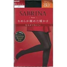 Gunze sbt003 Sabrina Warm Tights, 80 Denier, Black, M-L, Black
