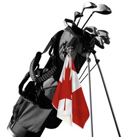 Canada Flag Golf Towel for Golf Bags with Clip 15 x 24 in Golf Sports Towel Absorbent Quick Drying Microfiber Golf Towels for Men Women Golf Accessory