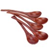 5PCS Japanese Style Wood Spoon Long Handle Soup Spoons Household