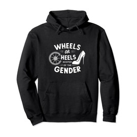 Wheels or Heels Funny Keeper of Gender Baby Reveal Party Pullover Hoodie