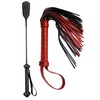 DERINODEM Horse Leather Crop 18" Horse Red Faux Whip 20"
