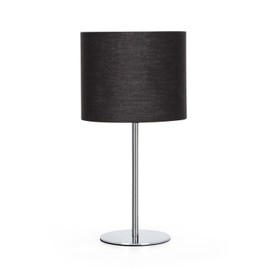 Aigostar Classic Table Lamp, Elegant E14 Base, Classic Decorative Bedside Lamp with Shiny Steel Base and Black Lampshade, Ideal Decoration for Bedroom and Living Room