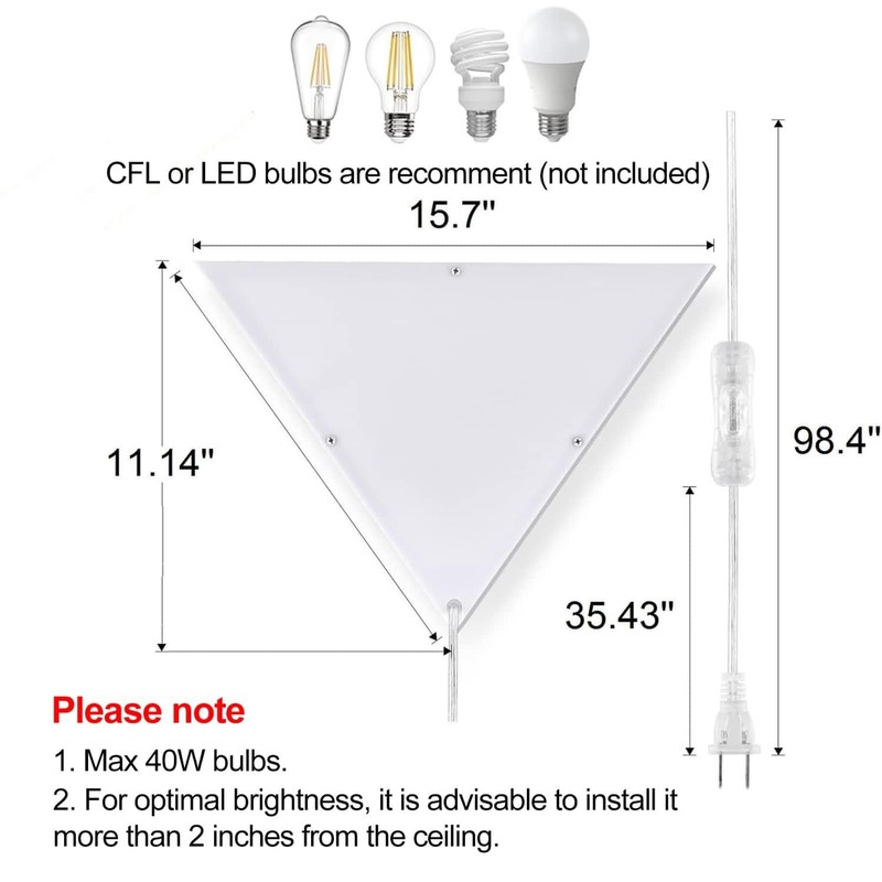 haultop Corner Light with Switch, Ceiling Corner Lights for Living