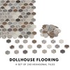 240 pcs, Dollhouse Flooring, 1:12 Scale Doll House Hexagonal Tiles,
