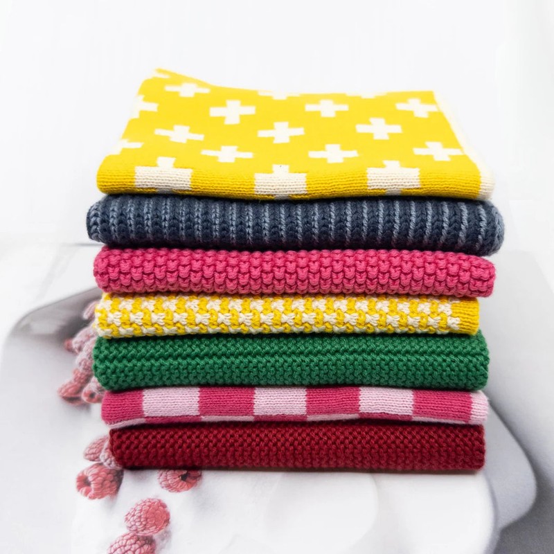 Ecovask Daily Use Dish Cloth 7pc Variety Pack Organic Cotton,