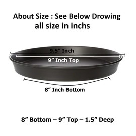 7" to 20" inch Base Commercial Heavy Duty Noon Stick Hard Coated Pizza Pan 1.5” Deep Taped (8" inch Base)