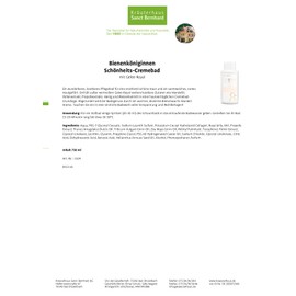 Sanct Bernhard Queen Bee Beauty Cream Bath with Royal Jelly, Almond Oil, Pollen Extract, Propolis 750 ml